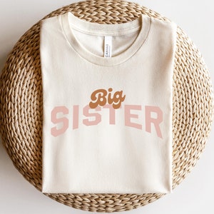 Big Sister Shirt | Toddler Short Sleeve Tee | Sibling Pregnancy Announcement Shirt | Retro Big Sister to Be