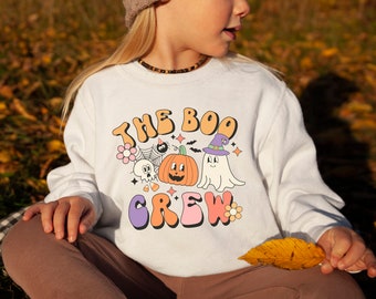 Toddler Boo Crew Sweatshirt | Vintage Retro Halloween Sweatshirt | Fall Toddler Sweatshirt