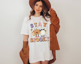 Retro Stay Spooky Shirt | Distressed Fall | Oversized Halloween Shirt