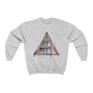 A Frame Cabin Crewneck Sweatshirt | Cozy Cabin Crewneck | Cabin Sweatshirt | Unisex Heavy Blend Crewneck Sweatshirt image 4