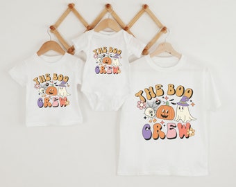 Maglietta vintage retrò di Halloween / Magliette di Halloween abbinate / Magliette Boo Crew