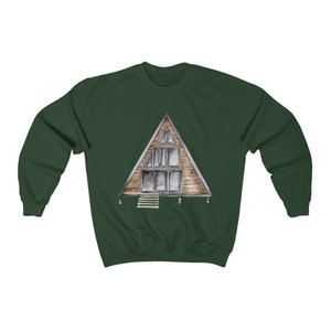 A Frame Cabin Crewneck Sweatshirt | Cozy Cabin Crewneck | Cabin Sweatshirt | Unisex Heavy Blend Crewneck Sweatshirt image 3