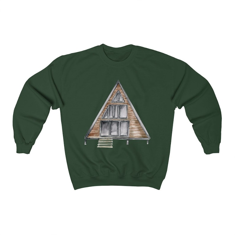 A Frame Cabin Crewneck Sweatshirt | Cozy Cabin Crewneck | Cabin Sweatshirt | Unisex Heavy Blend Crewneck Sweatshirt image 3