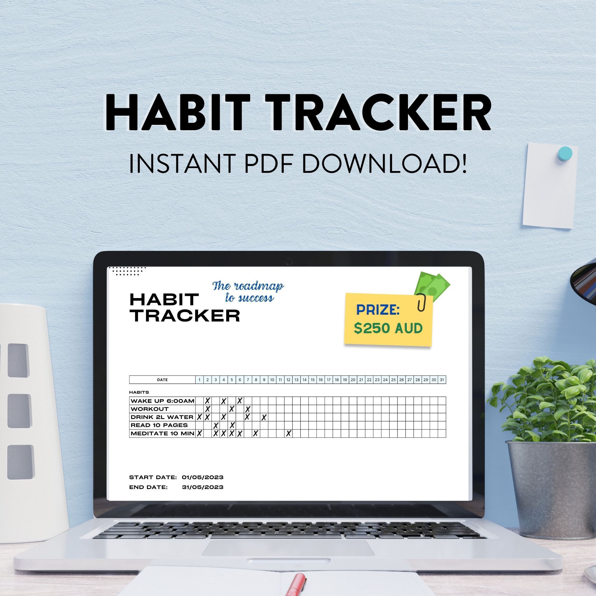 30 DAY HABIT TRACKER PRINTABLE PDF FREE DOWNLOAD visual data 4