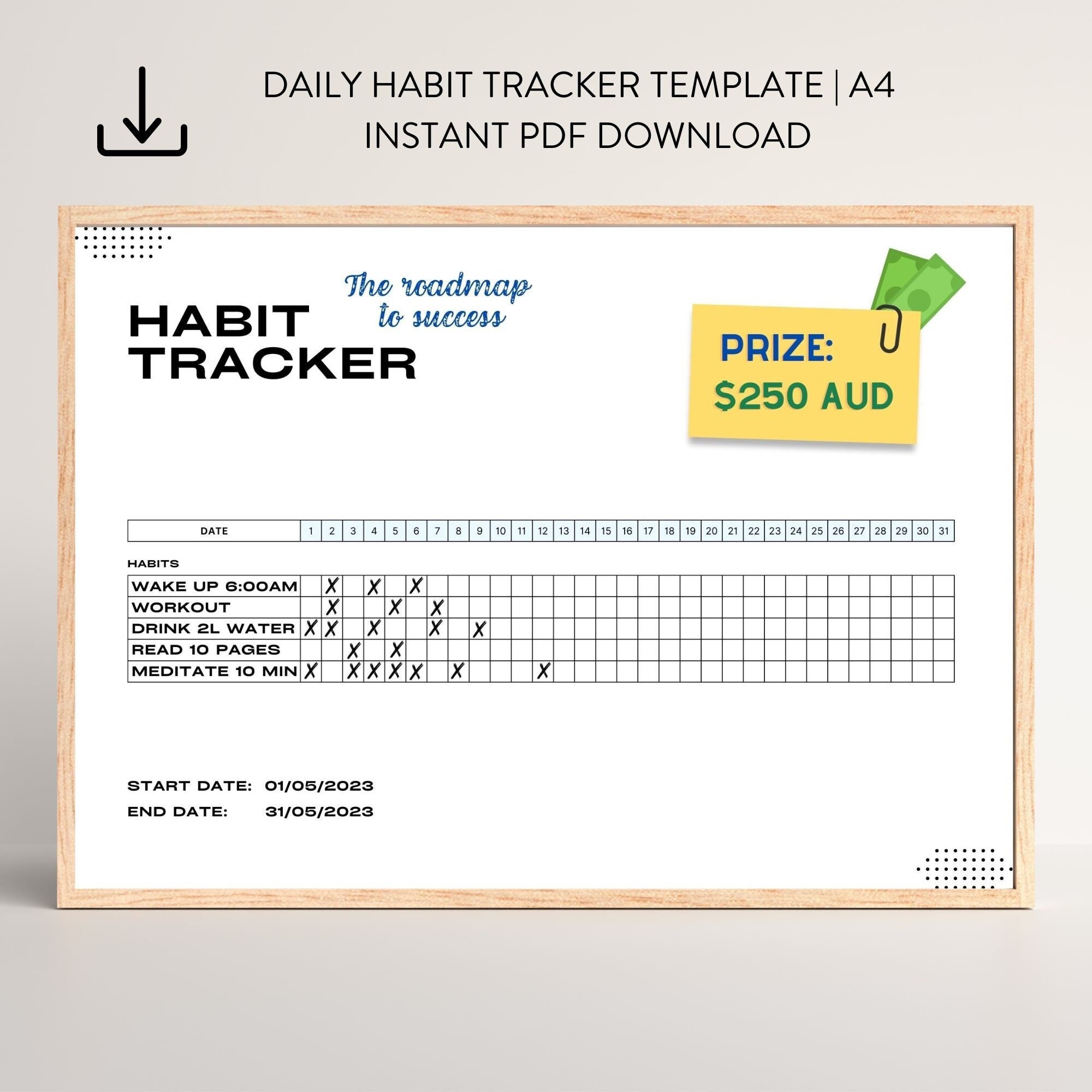 30 DAY HABIT TRACKER PRINTABLE PDF FREE DOWNLOAD visual data 5