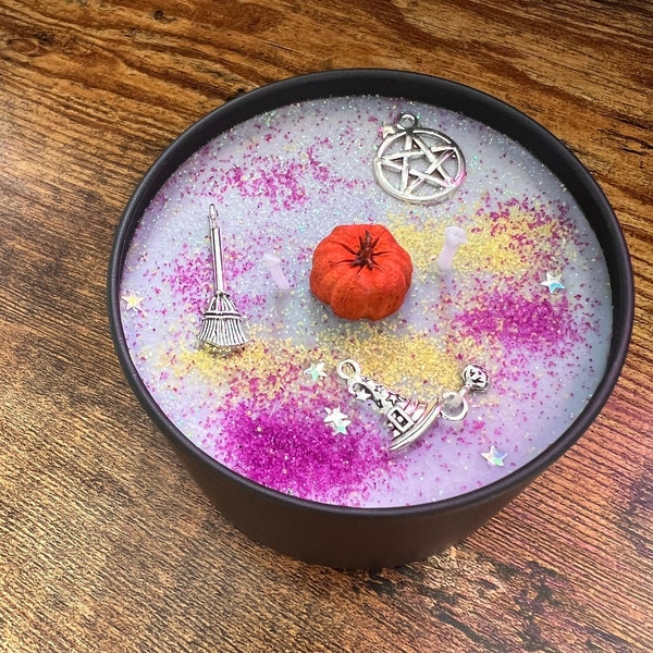 HOCUS POCUS inspired Candle, Halloween candle , season of the witch magic candle