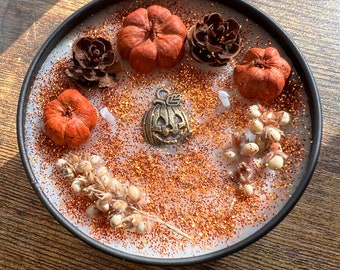 Happy Fall candle, Samhain Candle, season of the witch, Halloween , Cinnamon Pumpkin Spice