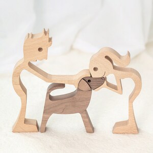 Couple with dog  personalized ornament Wood  sculpture Gifts for Her