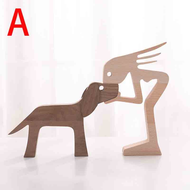 Custom Dog Giftsa Girl and Her Dog Wood Sculpture Golden Etsy