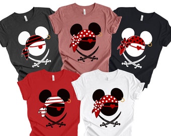 Custom Disney Pirates Family Shirts, Disney Pirates of Caribbean Shirt, Pirate Tshirt, Pirate's Life, Mickey and Minnie Disney Cruise Shirt