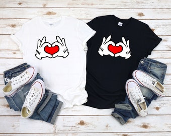 Mickey Heart Shirt, Mickey Hands, Valentines Day Gift Shirt, Disney Love Shirt, Disneyland Match Shirts, Kindness Shirt, Disneyworld Shirts