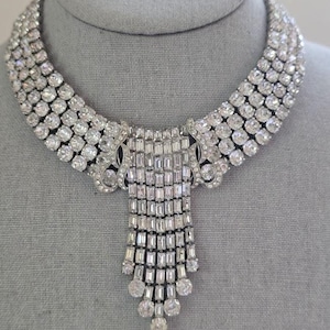 Vintage Rhinestone Collier Statement Necklace