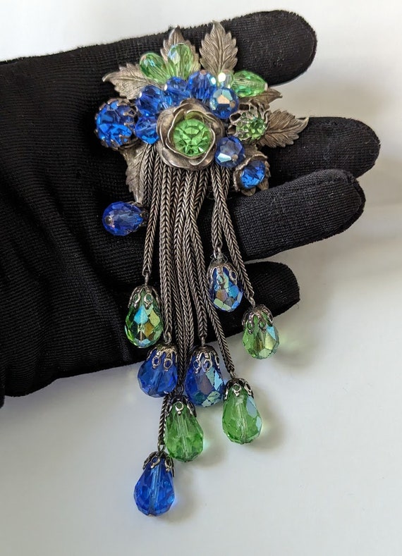 Outstanding Vintage Rhinestone and Crystal Brooch… - image 2