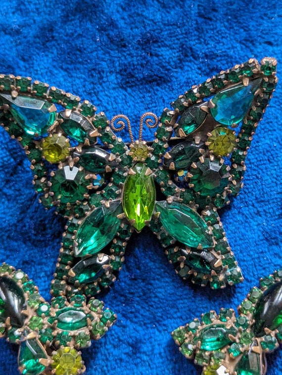 Weiss Butterfly Set Brooch and Matching Earrings - image 2