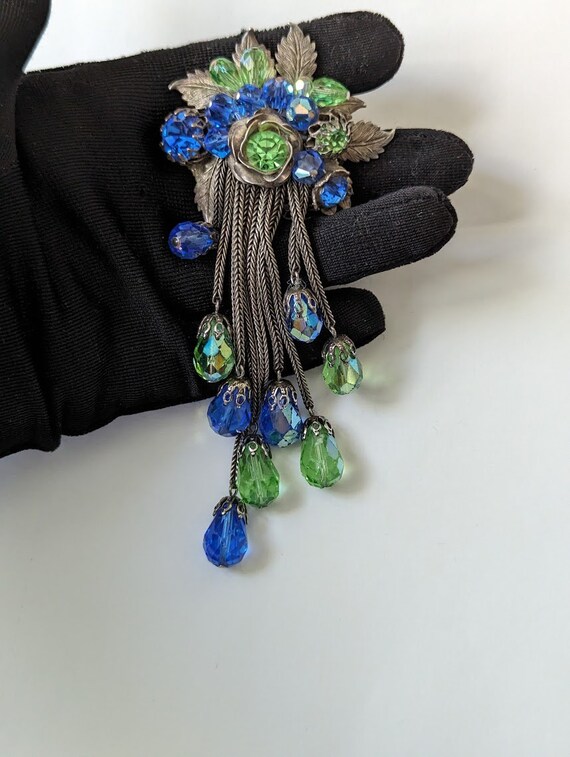 Outstanding Vintage Rhinestone and Crystal Brooch… - image 5