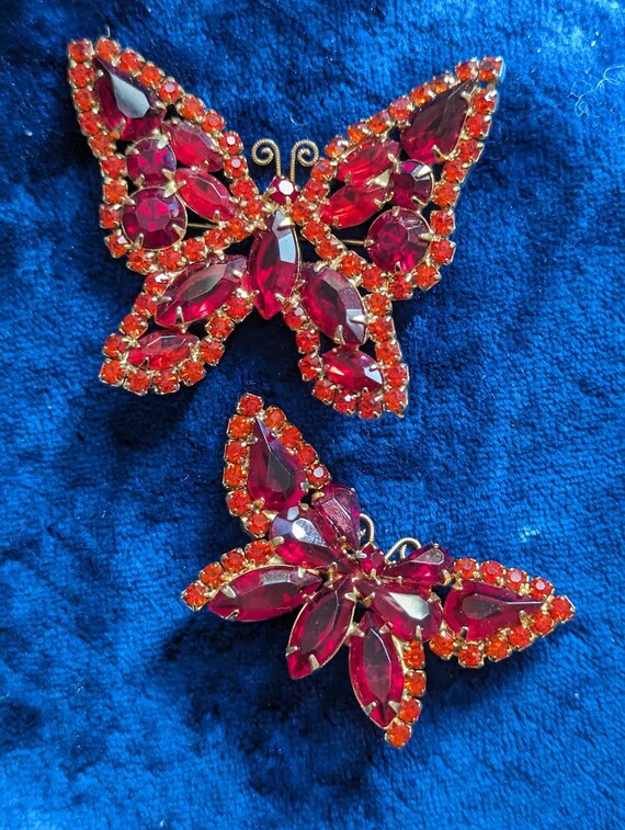 Verified Juliana Pair of Butterfly Brooches