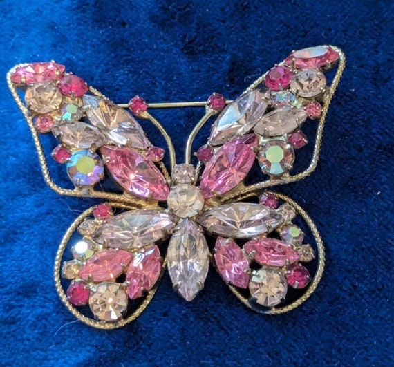 Vintage Pink Butterfly Brooch
