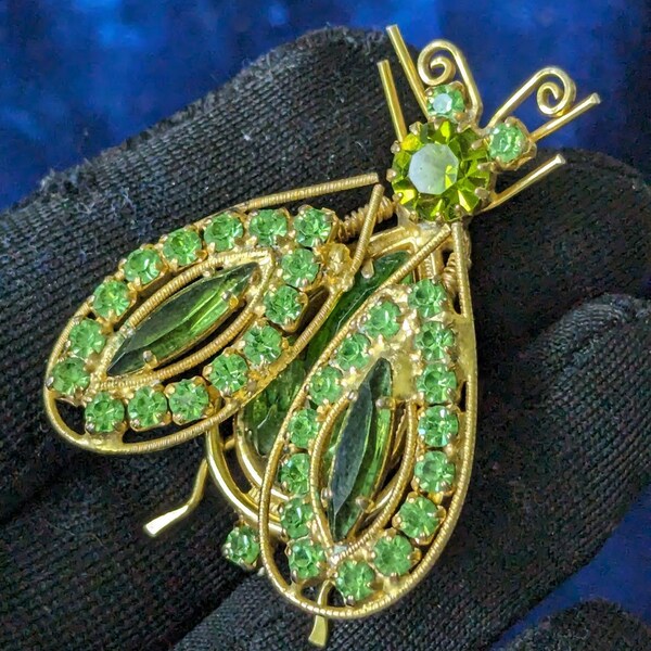 Large Vintage Trembler Insect Brooch Similar to Schreiner