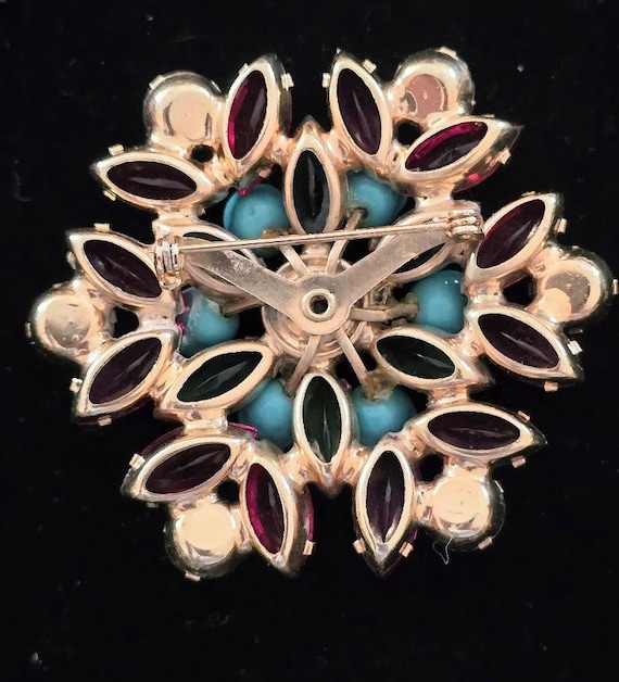 Vintage Rhinestone and Bead Brooch View 2