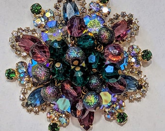 Verified Juliana Cha Cha Brooch Rhinestones and Specialty and Crystal Beads