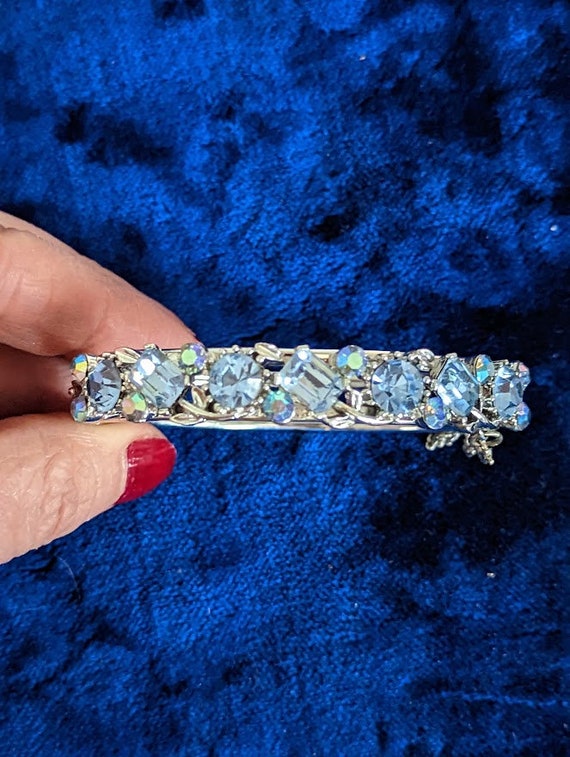 Lisner Bangle Bracelet Set with Icy Blue Rhineston