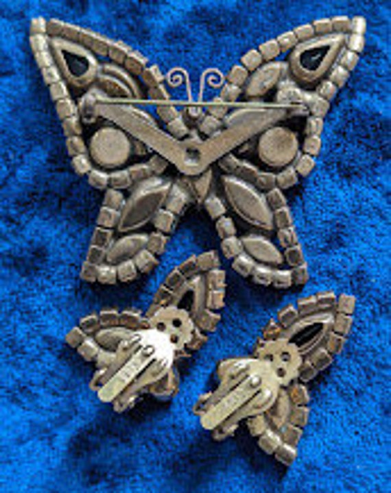 Weiss Butterfly Set Brooch and Matching Earrings - image 5