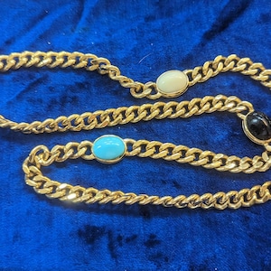 Vintage Ciner Curb Link Chain and Cabochons