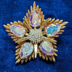 Vintage Schiaparelli Aurora Borealis Star Brooch