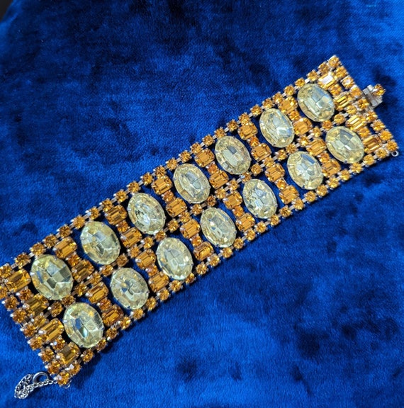 Glamorous Vintage Wide Rhinestone Bracelet