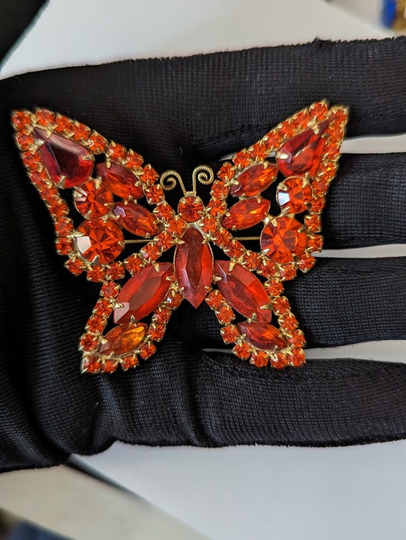 Juliana Butterfly Brooch Brilliant Orange