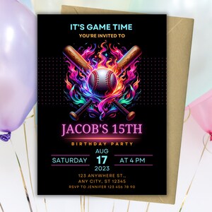 Invito di compleanno a tema baseball, invito per festa sportiva, invito modificabile a tema baseball, festa per ragazzi, invito sportivo stampabile