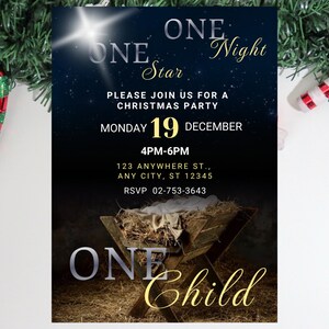 Religious Christmas Invitation, Christmas Party Invitation, Nativity ...
