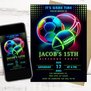 Editable Sports Invitation, Sports Invites, Sports flyer, Sport Theme Invite, ALL STAR SPORTS Invitation Template