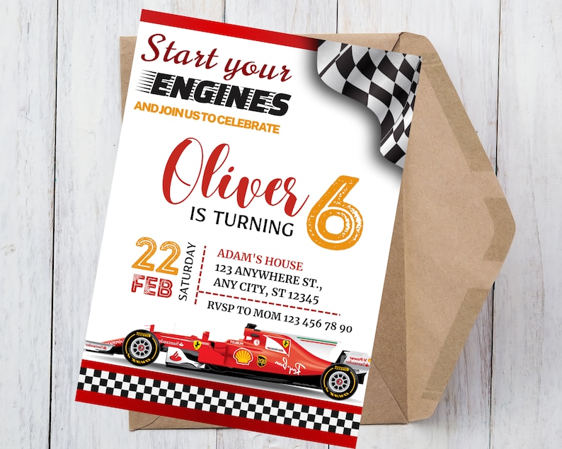 Editable Race Car Birthday Invitation - Il 794xN.4758876781 7vxz 