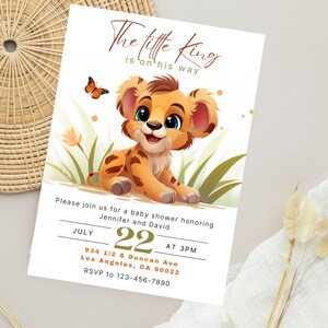 Lion King Baby Shower Invitation Template Printable Lion Baby Shower ...