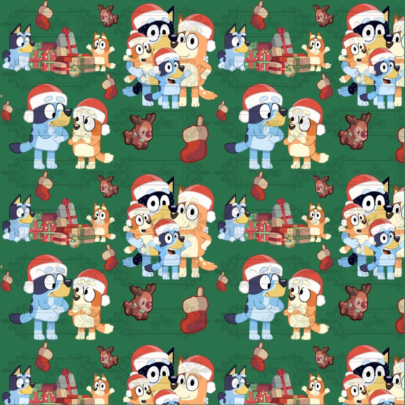 Bluey / Christmas / Seamless Pattern / Kids Pattern / Digital - Etsy