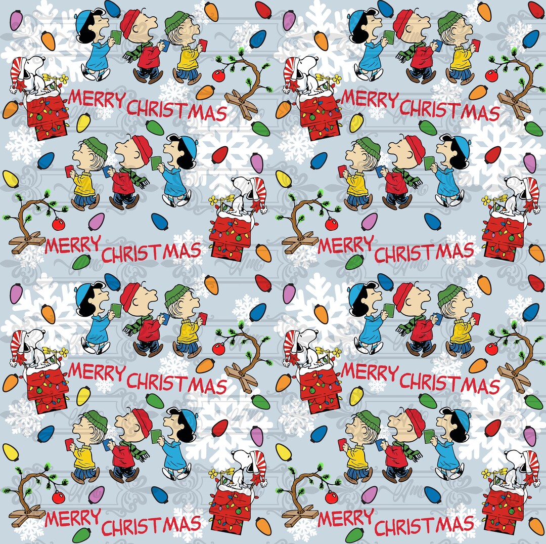 Merry Christmas Charlie Brown Seamless Pattern /kids Print / Digital Paper/ Instant Download