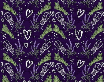 Practical Magic / Salt / Rosemary / Lavender / Love /  Halloween / Pattern 1 / Digital Paper/ Instant Download / SVG / PNG / AI