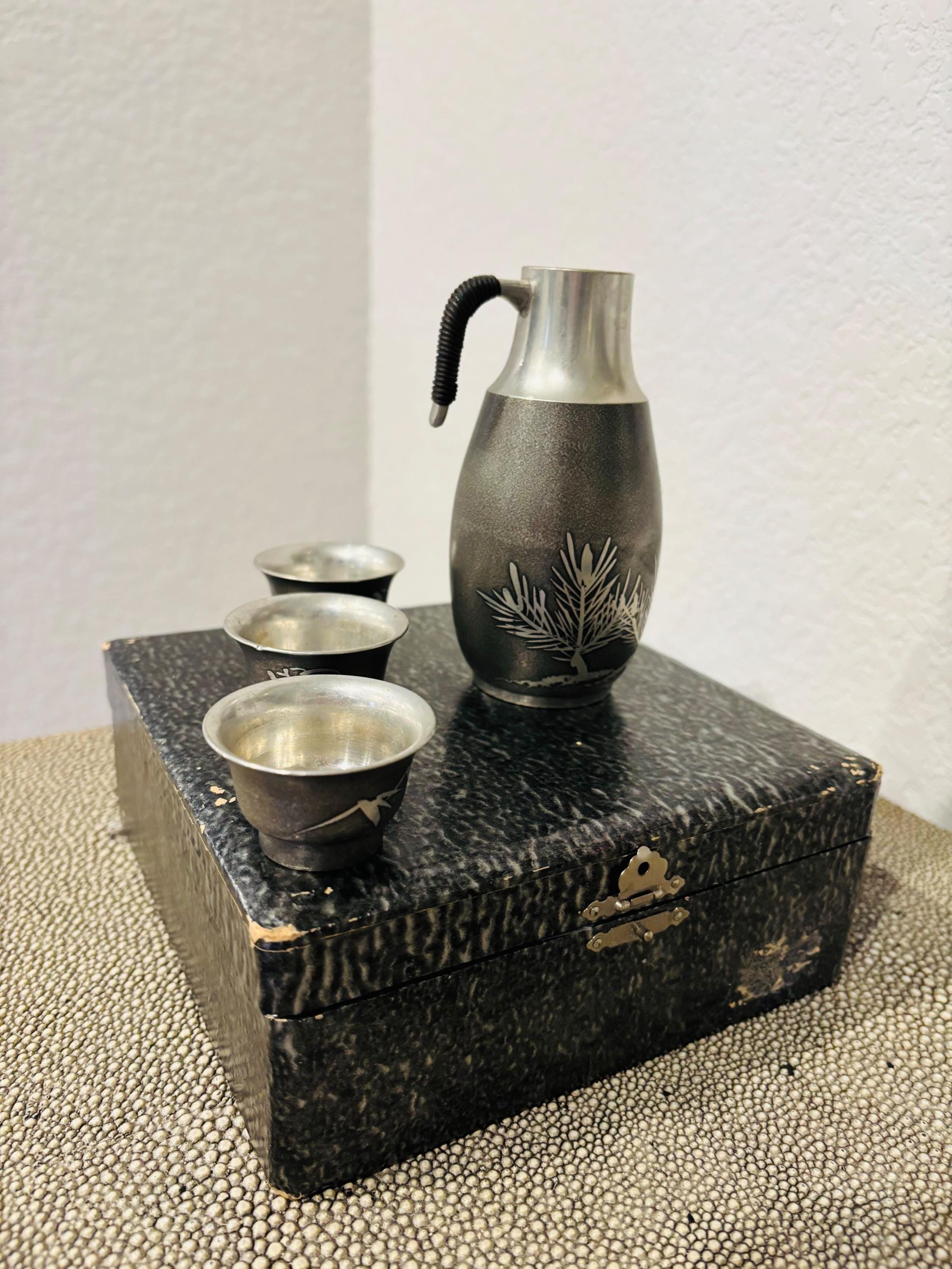 Pewter Sake Set - Etsy