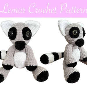 Luna the Lemur Crochet Pattern (PDF PATTERN ONLY)
