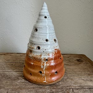 White Tree Votive // Christmas tree votive, tree light, tea light holder, tree decoration, white Christmas tree, Ceramic tree