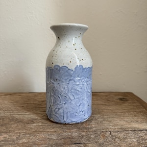 Blue and White Bud Vase // flower vase, white vase, blue vase, ceramic vase, small vase, handmade pottery, clay pot