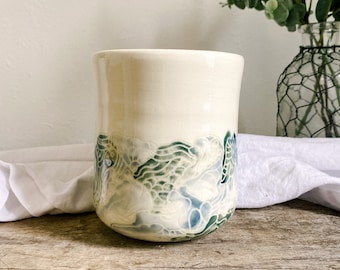 Hand Carved Blue and White Vase // clay vase, pottery vase, flower vase, handmade pottery, wheel thrown pottery, flowers