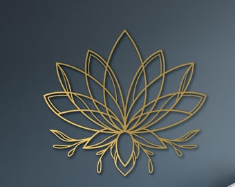 Lotus Flower Metal Wall Art: Spiritual Mandala Decor