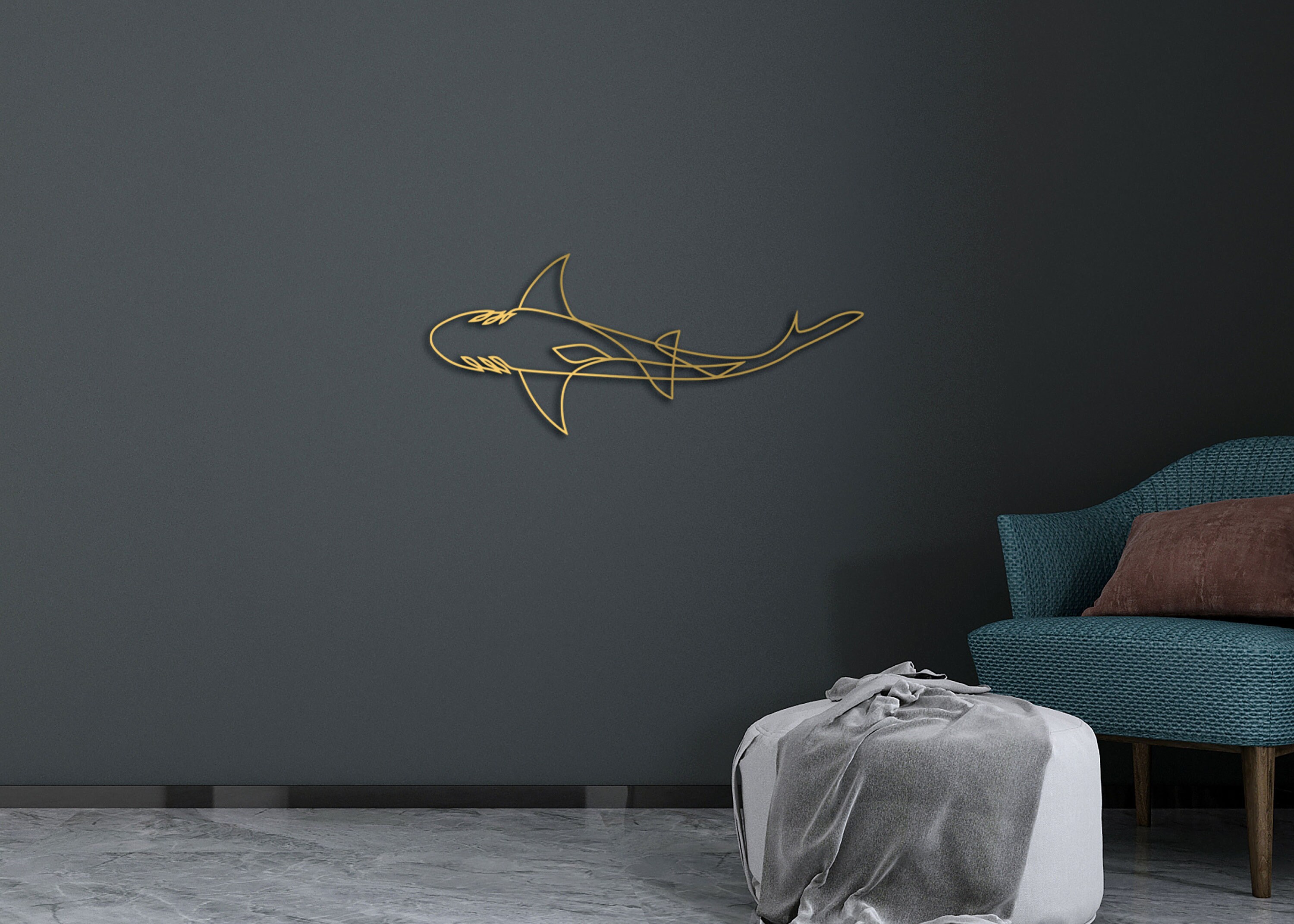 Shark Metal Wall Decor Shark Metal Wall Art Metal Shark Etsy