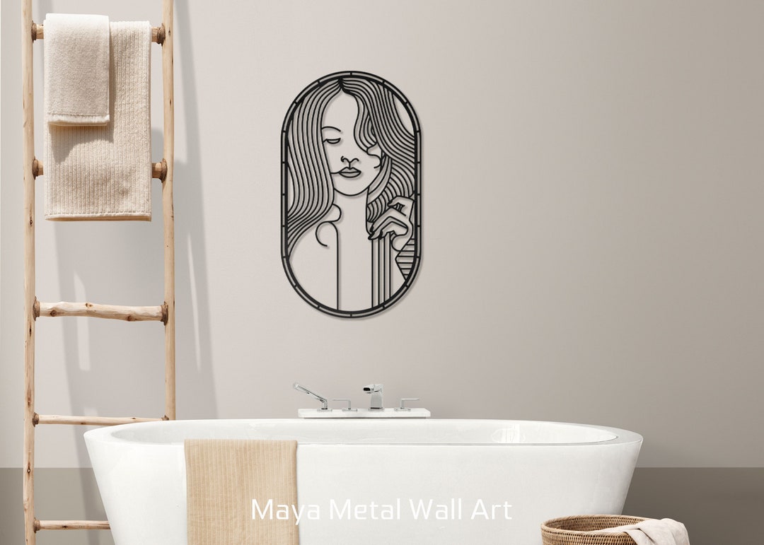 Woman Line Art, Woman Metal Wall Art, Woman Metal Decor, Metal Home