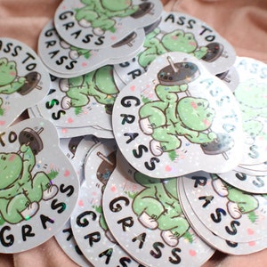 ASS TO GRASS Buff Frog Gym Sticker - Etsy