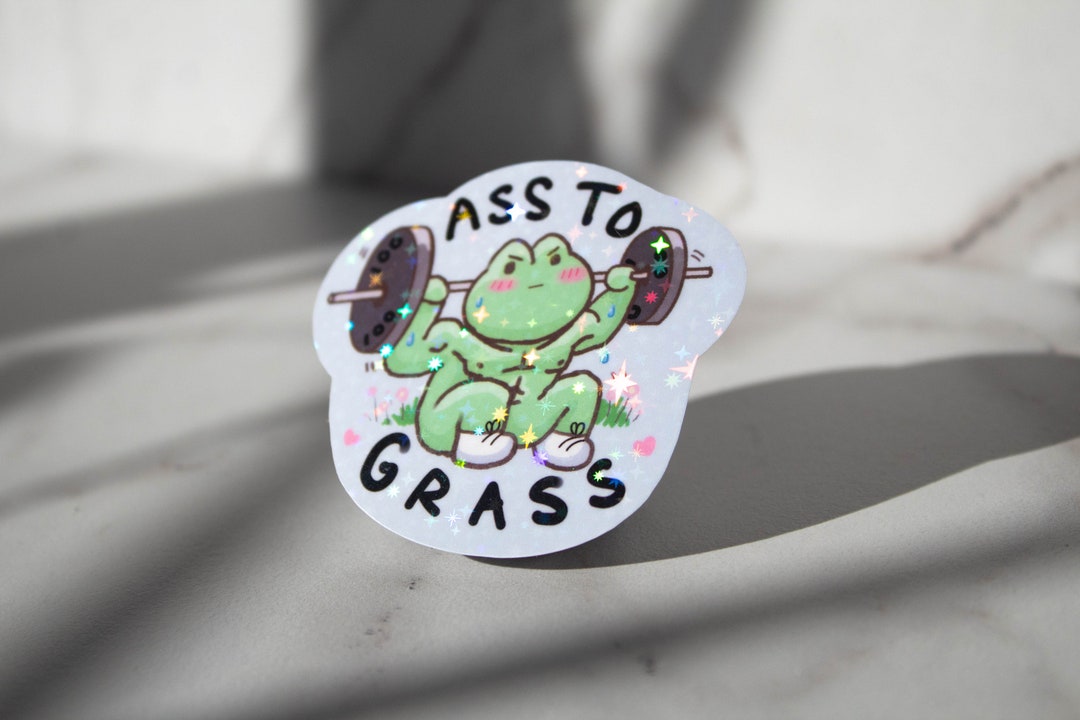 ASS TO GRASS Buff Frog Gym Sticker - Etsy
