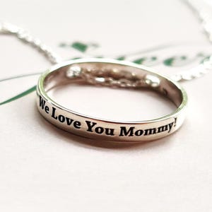 Personalised Hidden Message Ring Necklace: 925k Sterling Silver