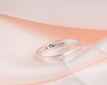 925 Sterling Silver Secret Message Ring Necklace - Personalized Inner Circle Choker